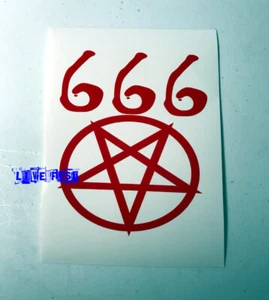 666 CALCOMANÍA DE PENTAGRAMA INVERTIDO PEGATINA VINILO PARACHOQUES VENTANA satánico horror - Imagen 1 de 2