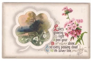 Rural Scene - Vintage 1910 Embossed Birthday Postcard - John Winsch - Imagen 1 de 1