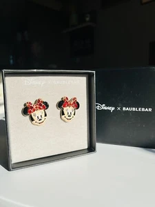 NWT: Disney x Baublebar - Minnie Mouse Embellished, Enamel, Stud Earrings - Picture 1 of 2