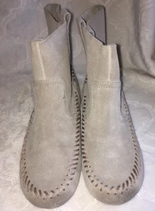 Latigo womens size 7.5 genuine Leather Upper suede booties whipstitch GRAY - Picture 1 of 5