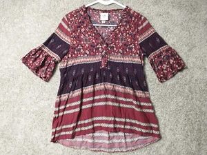 Knox Rose Shirt Womens Small Red 3/4 Sleeve Preppy Casual Ladies - Picture 1 of 14