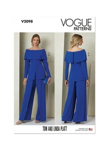 Top y pantalones Vogue Misses de Tom y Linda patrón de costura plano V2098 - Imagen 1 de 1