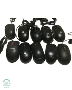 Mixed Lot of 10 Lenovo HP Microsoft Logitech USB Optical Mouse w/ Scroll Wheel  - Picture 1 of 5