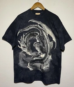 Vintage The Mountain Red Eye Dragon Knight Shirt Large NWOT 90s Y2K Fantasy Tee - Picture 1 of 5
