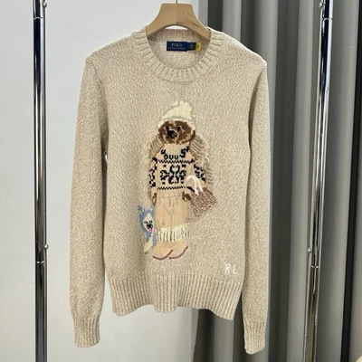Polo Ralph Lauren Polo OSO Tejido Beige Suéter ALGODÓN MUJER M Nuevo Foto 1 de 4