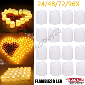 24-96pcs LED Flameless Tea Light Tealight Candle Wedding Decor Battery Include - Picture 1 of 21