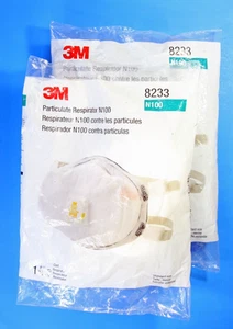 3M 8233 N100 Particulate Respirator Masks 2 Pack New in Original Packaging - Picture 1 of 1