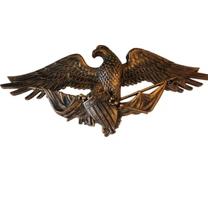 Vintage 1959 Dart Ind. 3867 Federal American Eagle Wandrelief 28" Gilded Kunststoff - Bild 1 von 14