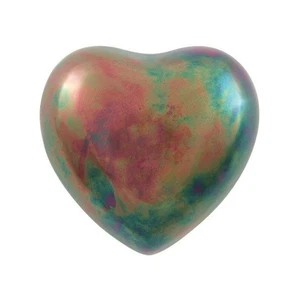 Small/Keepsake Stainless Steel Raku Heart Funeral Cremation Urn - 3 Cubic Inches - Picture 1 of 5