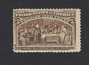 US Stamp, Scott #234, 5c Columbian Expo 1893,  Mint Never Hinged - Picture 1 of 2