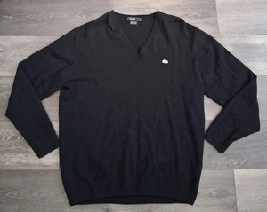 Lacoste Devanlay Kaschmir V-Ausschnitt Pullover Schwarz Größe 6 Hergestellt in Frankreich - Bild 1 von 8
