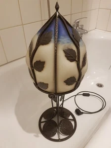 Art Deco Jugendstil Lampe Schmiedeeisen Glasschirm - Bild 1 von 14