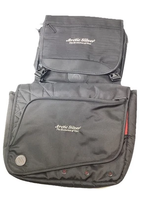 2x Bolso Mensajero Promocional Térmico Plata Ártico Correa Ajustable Negro | Raro Foto 1 de 4