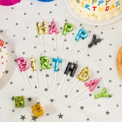 Velas Feliz Cumpleaños Feliz Cumpleaños Pastel Vela Decoración Números Foto 1 de 4