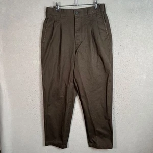 Uniqlo U Herren Größe 29 Braun Gerades Bein Bund Bundfaltenhose 100% Baumwolle - Bild 1 von 10