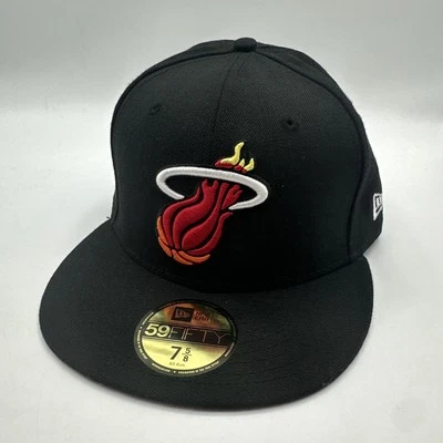 New Era 59Fifty Miami Heat madera dura clásicos sombrero ajustado talla 7 5/8 - NUEVO Foto 1 de 4