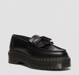 Dr. Martens Adrian Quad Tassel Halbschuhe schwarz Leder Slipper Schuhe Größe 9 neu ohne Karton - Bild 1 von 6