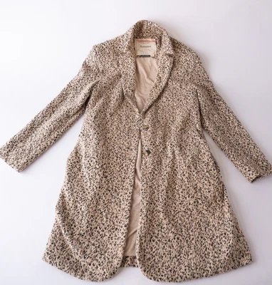 Jaqueta Blazer Cartonnier Anthropologie Rowan Malha Leopardo Tamanho Extra Pequeno - Imagem 1 de 4