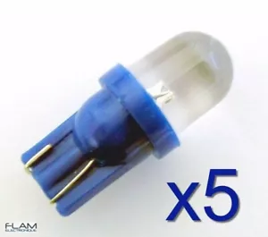 5x LED lampe Xenon T10 W5W BLEU-Voiture/tuning Car Dashboard LIGHT BULB BLUE 12V - Foto 1 di 3