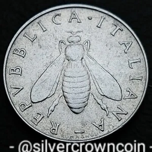 Italy 2 Lire 1957 R. KM#94. 2$ coin. Honey Bee. Olive Branch 🐝. L - Picture 1 of 7