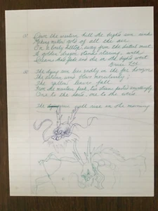 BRUCE LEE : HANDWRITTEN POEM & DRAWINGS BY BRUCE LEE **(Reproduction)** - Picture 1 of 6