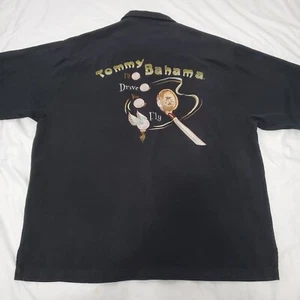 Camisa de Seda Tommy Bahama I'll drive you fly Bordada Alada Bola de Golf Talla L - Imagen 1 de 4