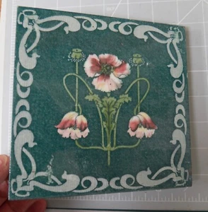 Art Nouveau period Transfer Tint & Print Tile 6"x6' c1903/5 - Picture 1 of 7