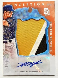 ┥HUNTER RENFROE 25/25 2017 TOPPS INICIO NARANJA JUMBO PARCHE AUTÓGRAFO - Imagen 1 de 2