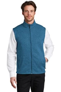 Port Authority F236 Mens Sleeveless Sweater Fleece Vest With Pockets - Picture 1 of 4