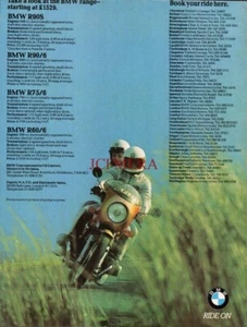 BMW Range of Touring Motor Cycles ADVERT Original Vintage 1976 Print Ad 690/41 - Picture 1 of 1