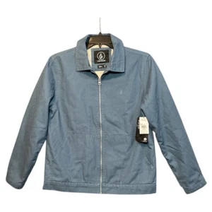 Volcom Palm Drive Sherpa Lined Blue Full Zip Jacket Men's Size Small - Picture 1 of 2