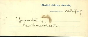 Edward Oliver Wolcott Autogramm - 1889 - Bild 1 von 1