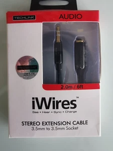 TechLink iWires stereo extension cable, 2m / 6 ft - Picture 1 of 2