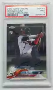 2018 Topps Chrome Ronald Acuna Jr. Rookie Auto Autograph RC #RA-RA PSA 9 Braves - Picture 1 of 2