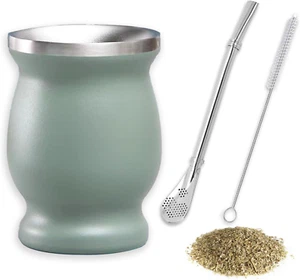Mate Tee Set, 230ML Mate Becher, Mit Strohhalm Und Reinigungsbürste, Geeignet Fü - Bild 1 von 7