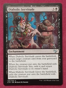 Magic The Gathering COMMANDER 2015 C15 DIABOLIC SERVITUDE black card MTG - Picture 1 of 2