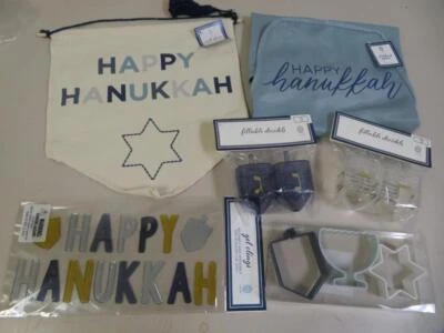 Feliz Hanukkah Fiesta Judía Lote Surtido Delantal Dreidels Cortadores de Galletas Adhesivos Foto 1 de 4