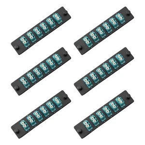 6-Pack 12-Port LGX Fiber Patch Panel with Numbered Ports + Preloaded LC Adapters - Afbeelding 1 van 2
