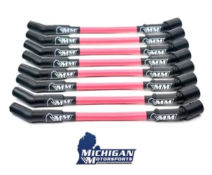 Michigan Motorsports LS Truck Spark Plug Wire Set Pink 10mm LM7 LQ4 LR4 L33 LQ9 - Picture 1 of 4