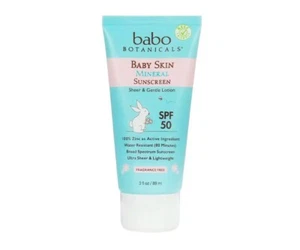Babo Botanicals Baby Skin Mineral Sunscreen SPF 50 3 oz. Sunscreen - Picture 1 of 5