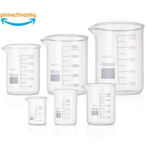 Beakers Set Graduated Measuring Beakers 6 Pack Glass 25/50/100/250/500/1000Ml - Picture 1 of 12