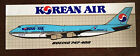 KOREAN AIR Airline BOEING 747-400 Aircraft Airplane Vintage Sticker