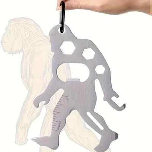 Multitool Bigfoot Keychain Sasquatch Survival Tool Stainless Steel Tool Card - Picture 1 of 3