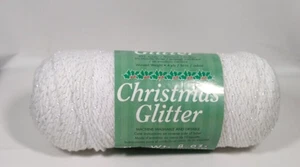Caron Christmas Glitter Yarn Worsted Weight Acrylic 7501 White silver metallic - Picture 1 of 9