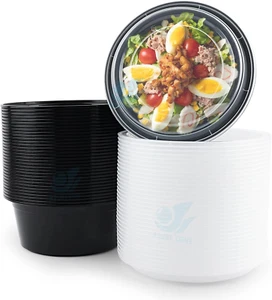 38 Oz. 45-Pack round Meal Prep Food Container with Lid - Disposable Bowls - Picture 1 of 6