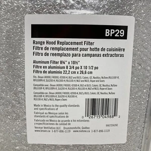 BP29 Broan Nutone 8.75” X 10.5” Aluminum Range Vent Hood Filter 990725626E - Picture 1 of 5