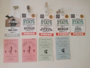 RARE Lot (9) 1989/90 Michigan State Spartans Basketball Press Passes  - Bild 1 von 3