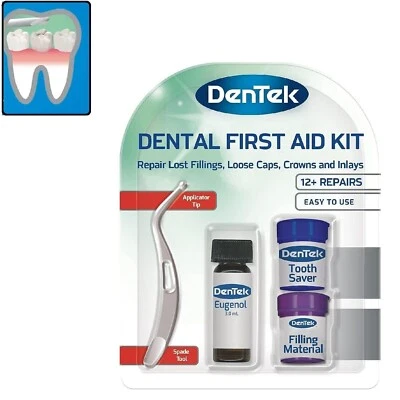 DenTek Strong Teeth Tooth Repair Permanent Dental Cement Cavity, Filling Kit