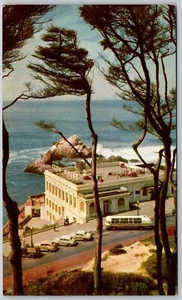 San Francisco California Cliff House Restaurant Classic Cars Postcard - Picture 1 of 2