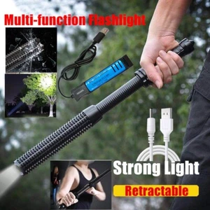 Most Powerful Rechargeable Baseball LED Flashlight Security Torch Baton Lamp - Picture 1 of 24